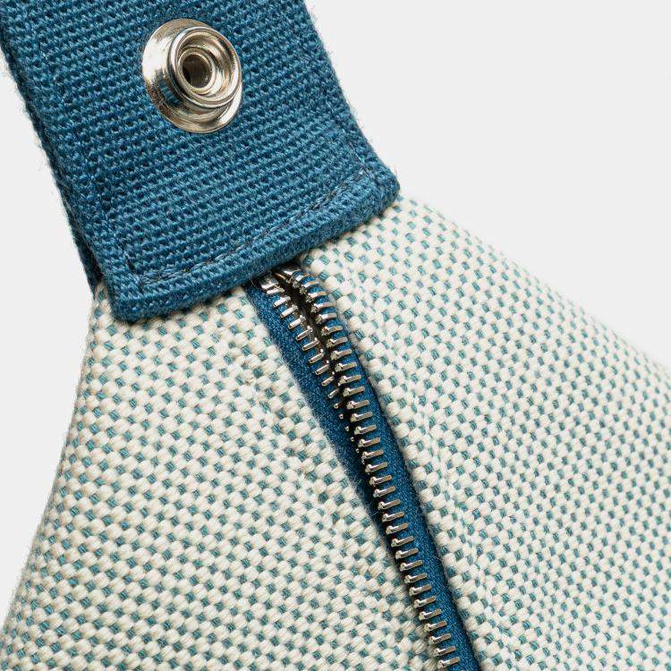 Pre Owned Hermes Blue Large Toile Bride A Brac Cabriole Case