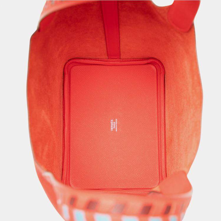 Pre Owned Hermes Rouge Epsom Tressage Picotin Lock 18