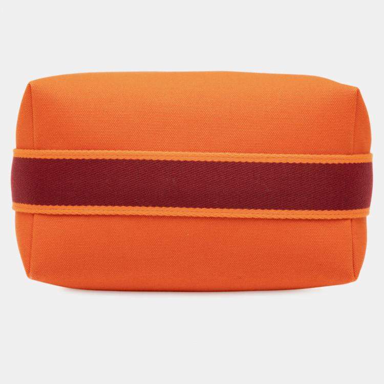 Pre Owned Hermes Orange Small Toile Bride A Brac Case