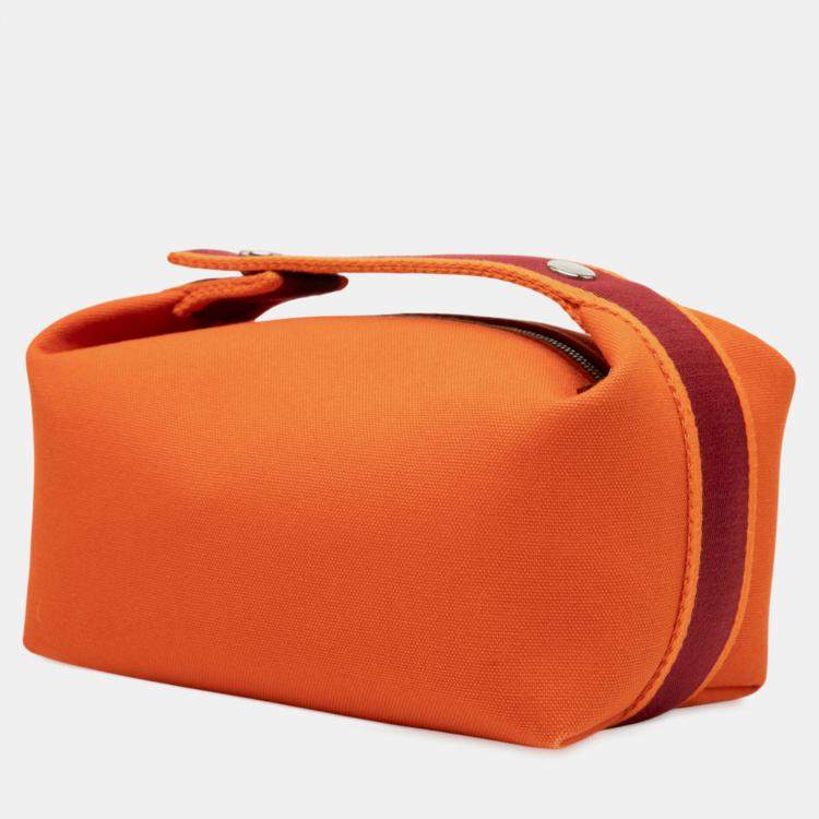 Pre Owned Hermes Orange Small Toile Bride A Brac Case