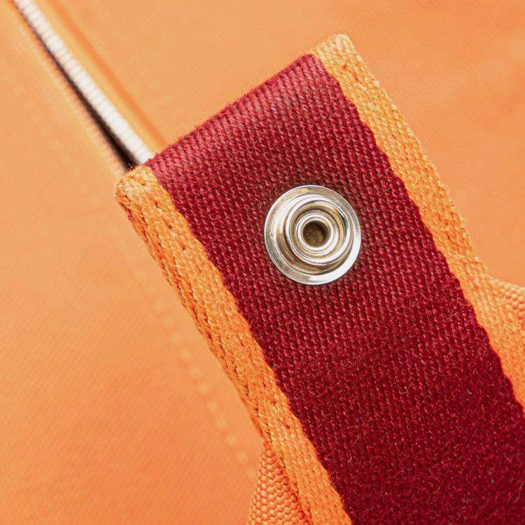 Pre Owned Hermes Orange Red Large Toile Bride A Brac