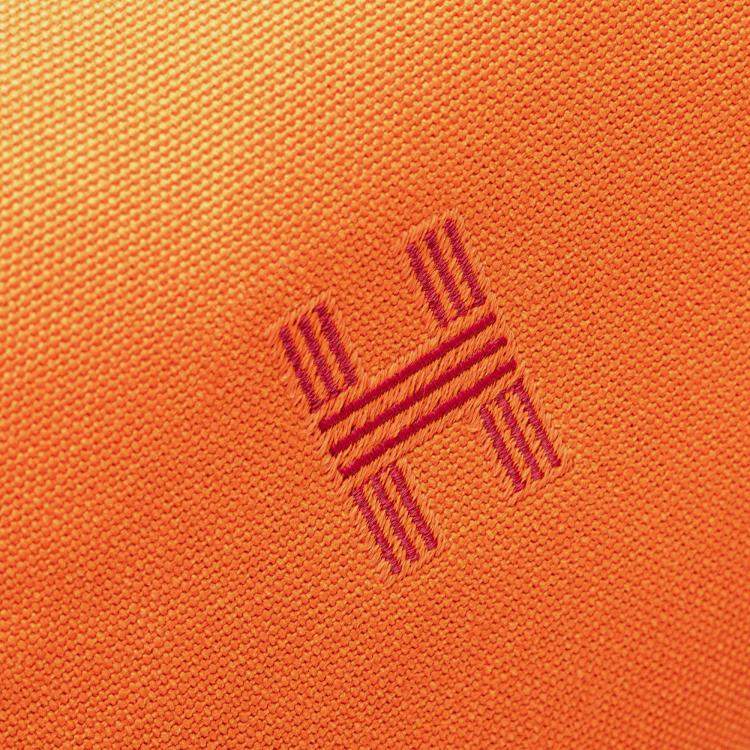 Pre Owned Hermes Orange Red Large Toile Bride A Brac