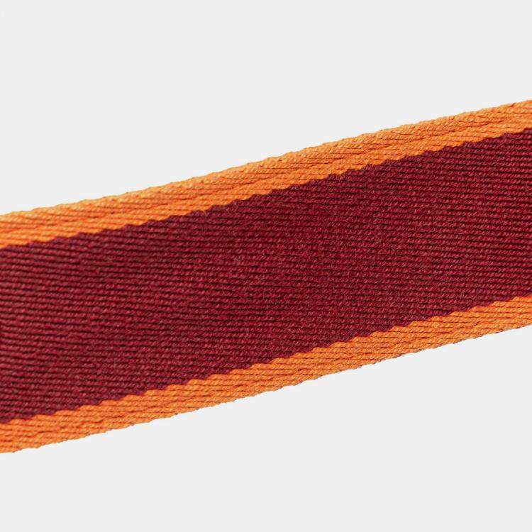 Pre Owned Hermes Orange Red Large Toile Bride A Brac