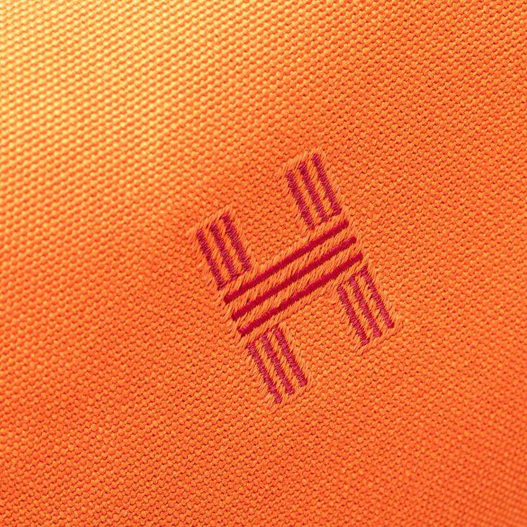 Pre Owned Hermes Orange Red Large Toile Bride A Brac