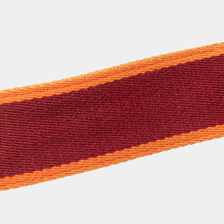 Pre Owned Hermes Orange Red Large Toile Bride A Brac