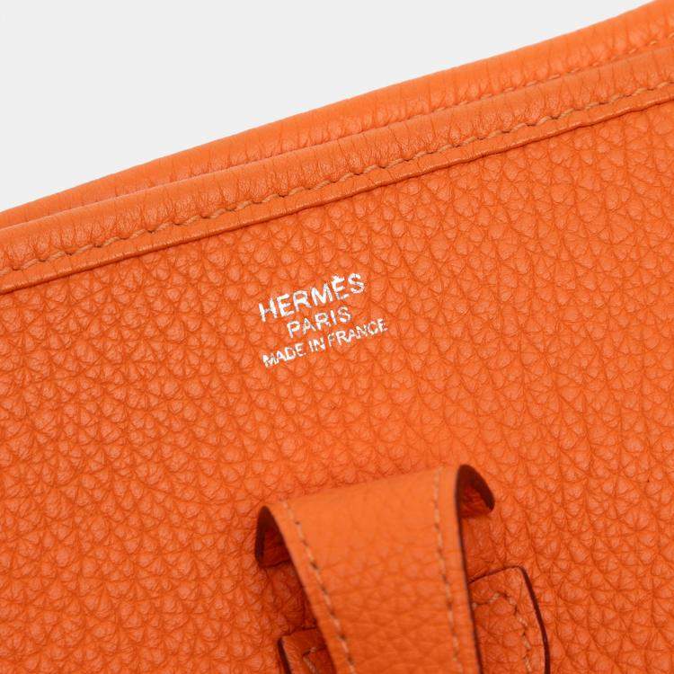 Pre Owned Hermes Orange Clemence Evelyne III 29