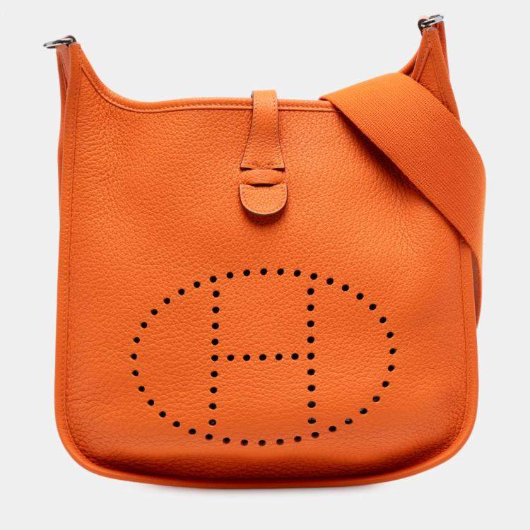Pre Owned Hermes Orange Clemence Evelyne III 29