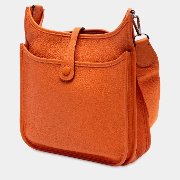 Pre Owned Hermes Orange Clemence Evelyne III 29