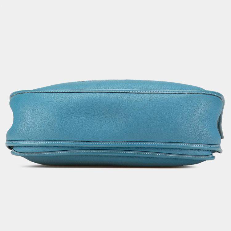 Pre Owned Hermes Blue Clemence Evelyne II GM