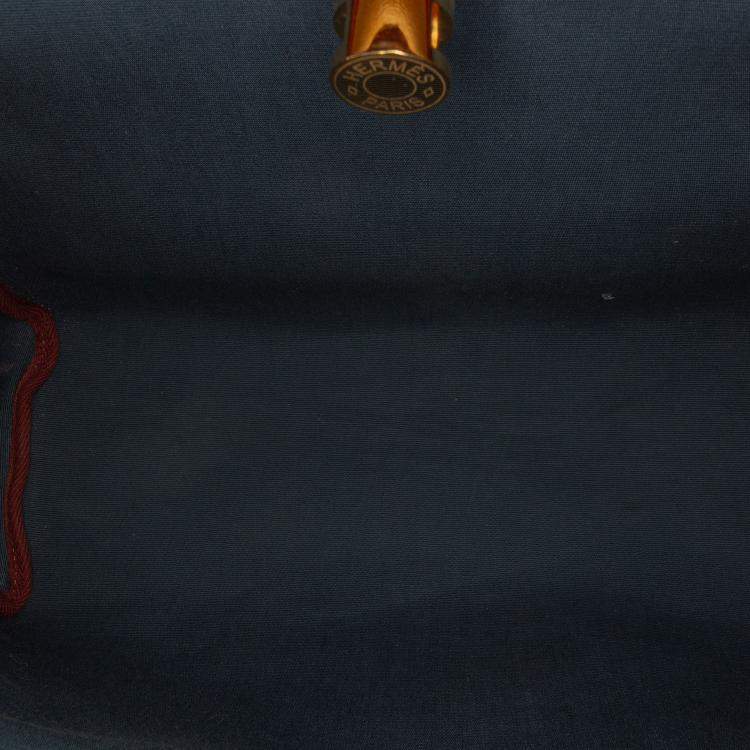 Pre Owned Hermes Brown Red Toile Officier Vache Hunter Verso Herbag Zip 31