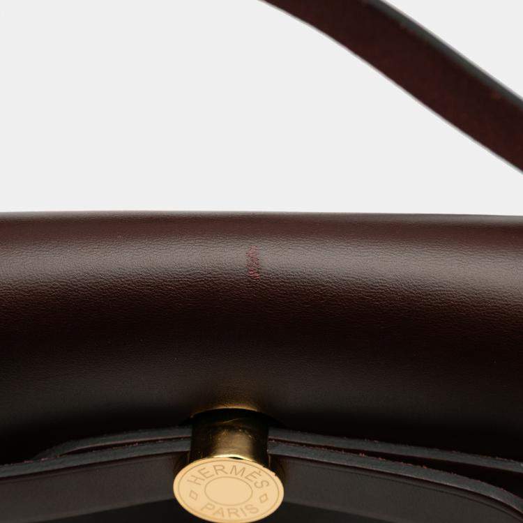 Pre Owned Hermes Brown Red Toile Officier Vache Hunter Verso Herbag Zip 31