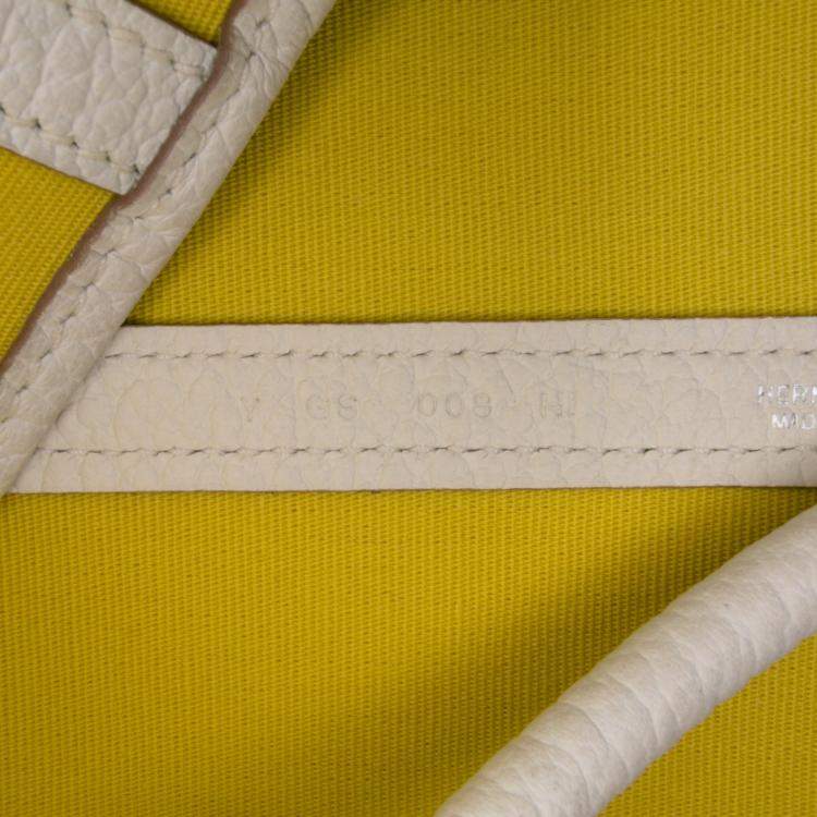 Pre Owned Hermes White Yellow Toile and Negonda Garden File 28