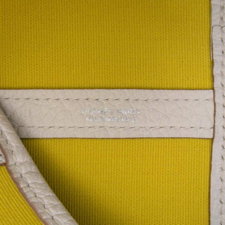 Pre Owned Hermes White Yellow Toile and Negonda Garden File 28