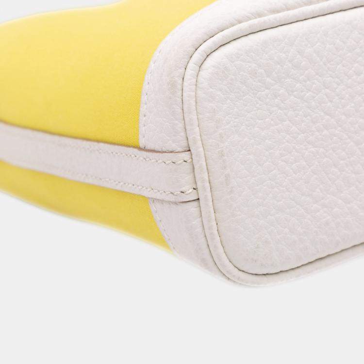 Pre Owned Hermes White Yellow Toile and Negonda Garden File 28