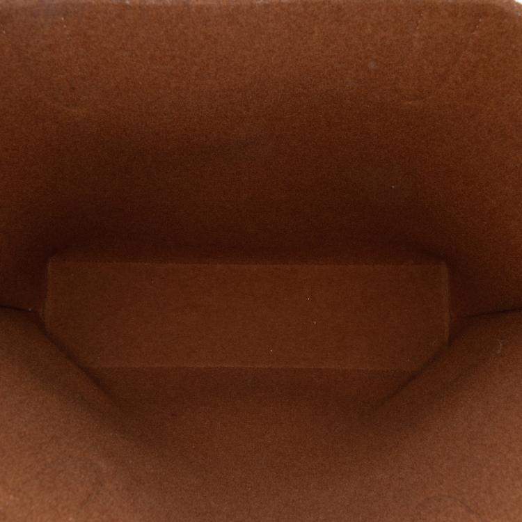 Pre Owned Hermes Brown Printed Felt Carrimi Tote MM