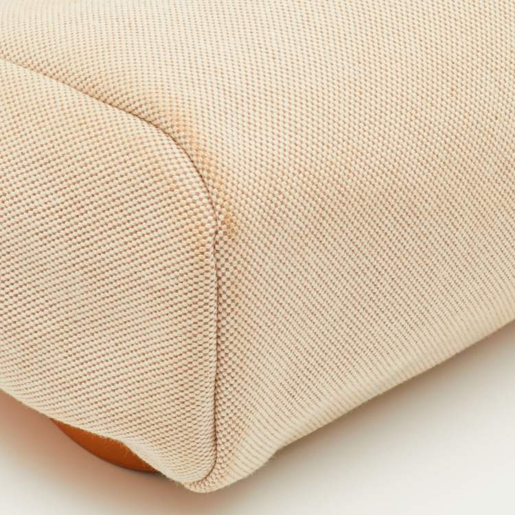 Pre Owned حقيبة ظهر هيرمس إكرو/طبيعي توليه كانفاس وجلد فاش 2 في 1