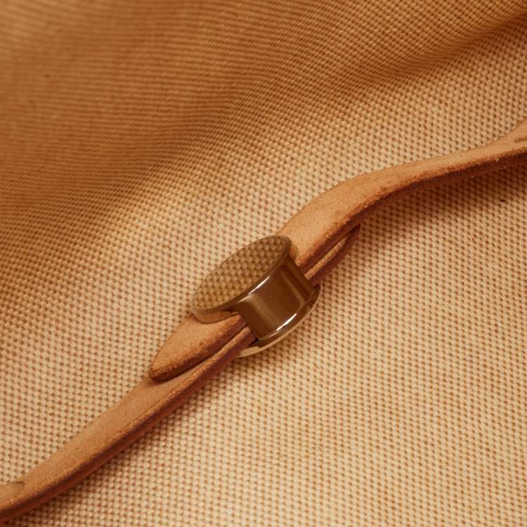 Pre Owned Hermès Ecru/Natural Toile Canvas and Vache Leather Herbag 2-in-1 Backpack