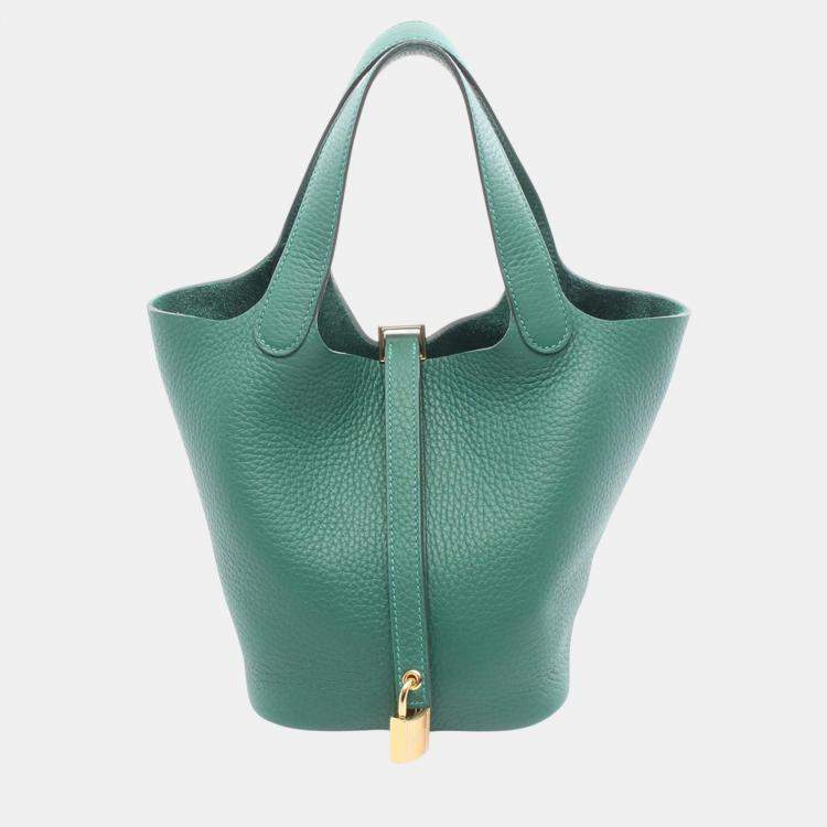 Pre Owned Hermes Green Clemence Picotin Lock 18