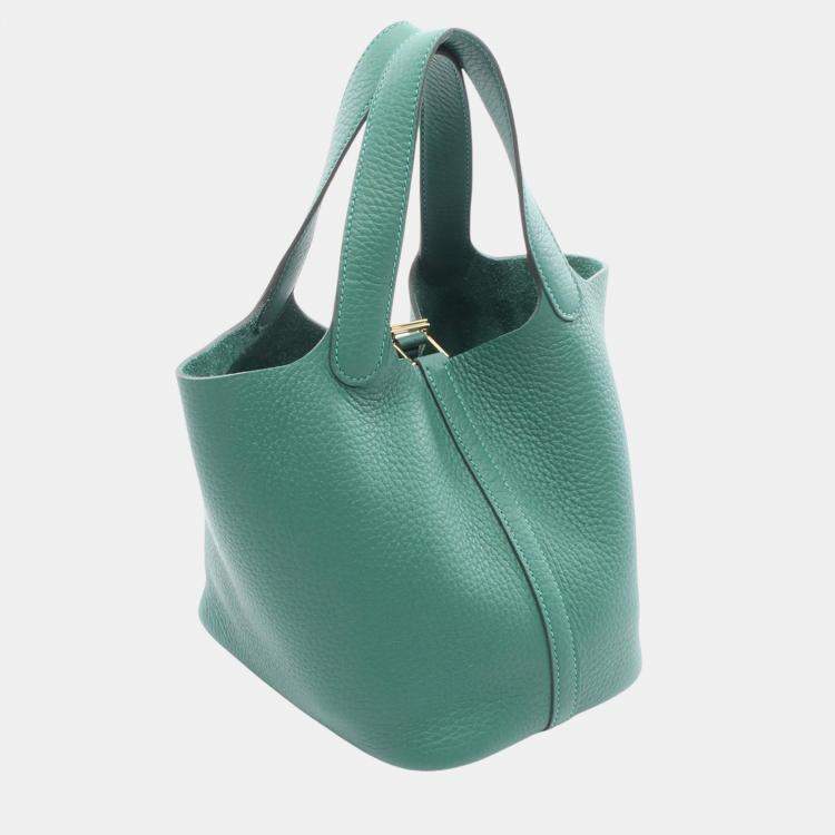 Pre Owned Hermes Green Clemence Picotin Lock 18