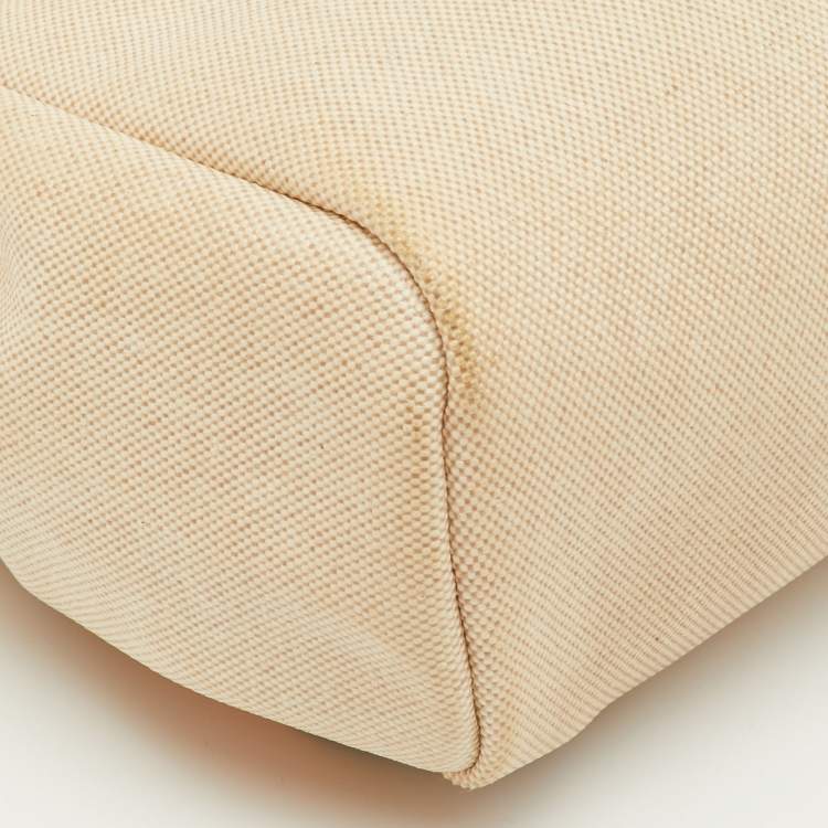 Pre Owned حقيبة ظهر هيرميس 2 في 1 هيرباج من قماش تويلي كريمي/طبيعي وجلد فاشي