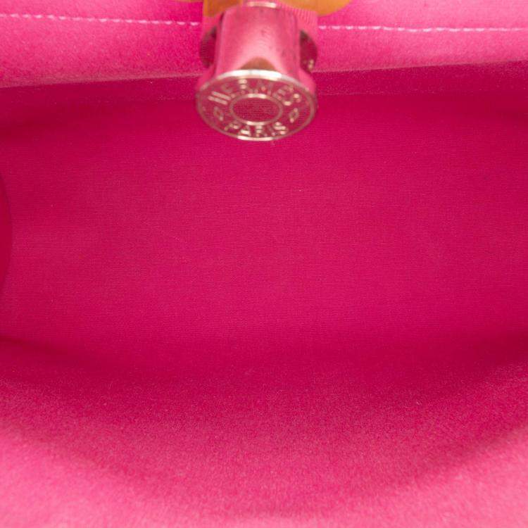 Pre Owned Hermes Herbag Zip 31 Brown/Pink Toile Bag