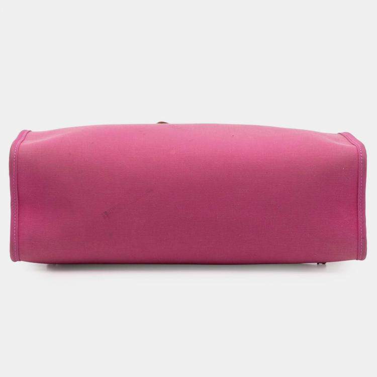 Pre Owned Hermes Herbag Zip 31 Brown/Pink Toile Bag