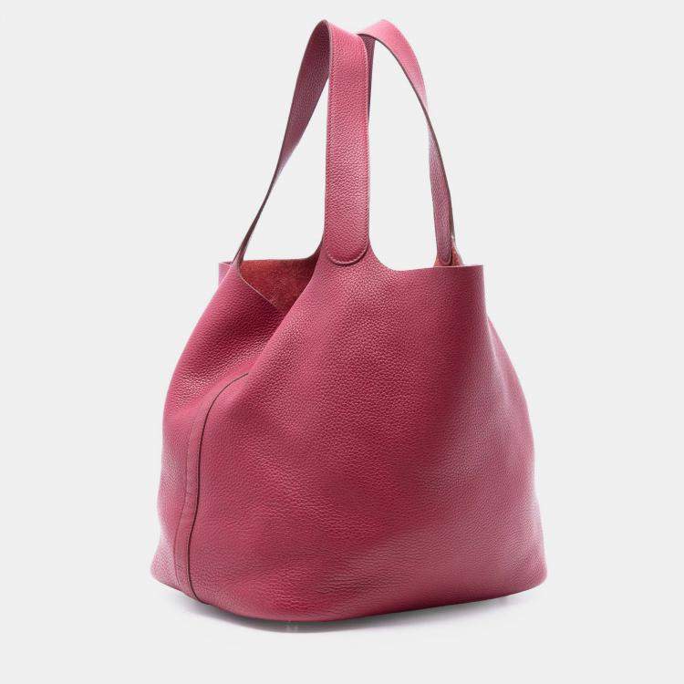 Pre Owned Hermes Pink Clemence Picotin Lock 33
