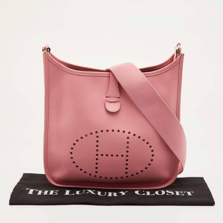 Pre Owned Hermes Evelyne 29 III PM Rose Confetti Epsom Leather Bag