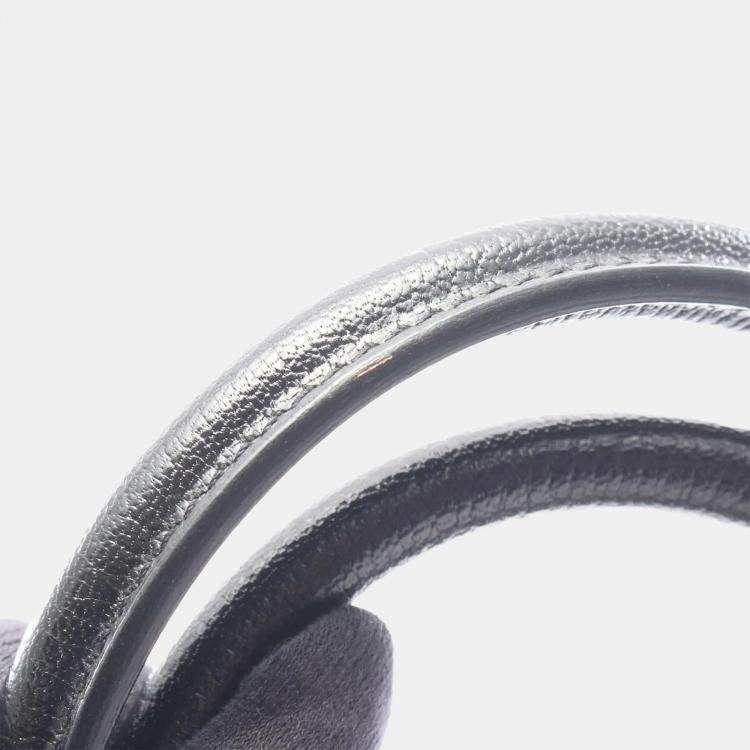 Pre Owned حقيبة هيرمس بيركين فيرسو 30 جلد الشيفر أسود لون إيتوب رمادي مقبض علوي