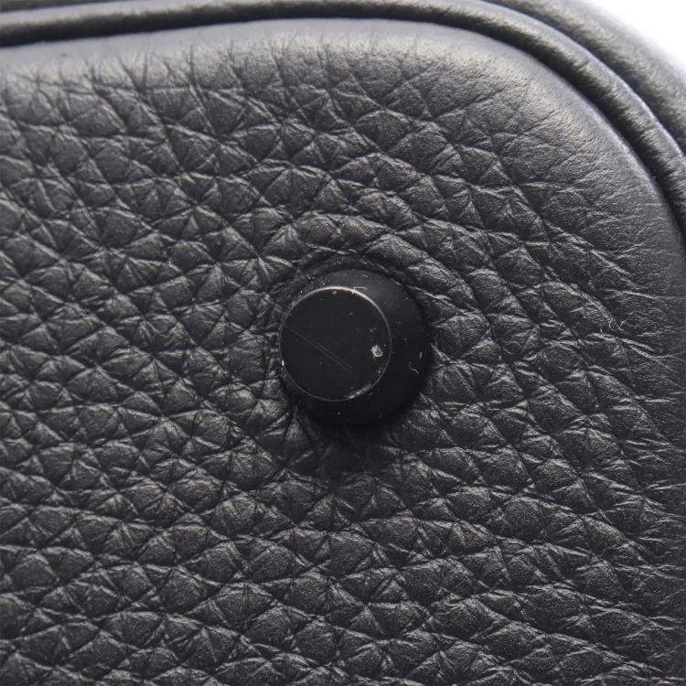 Pre Owned Hermes Picotin Lock 22 Black Taurillon Clemence Leather Tote Bag