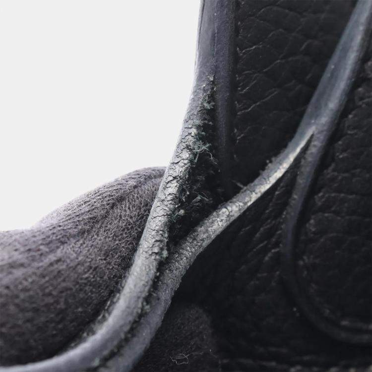 Pre Owned Hermes Picotin Lock 22 Black Taurillon Clemence Leather Tote Bag