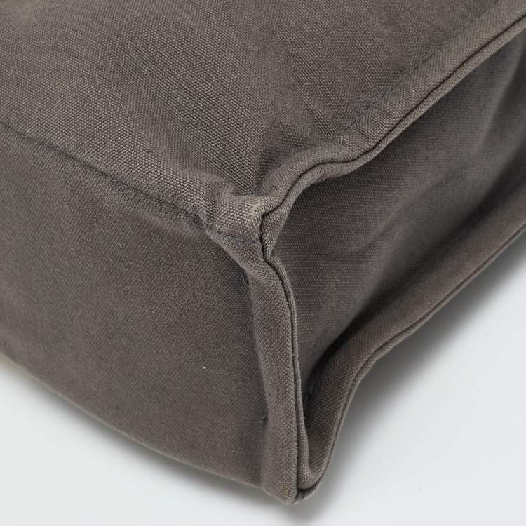 Pre Owned Hermes Fourre Tout Grey/Orange Canvas Tote