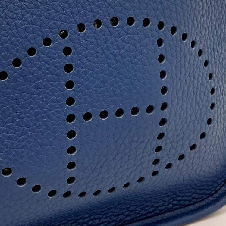 Pre Owned Hermes Blue Leather Evelyn 16