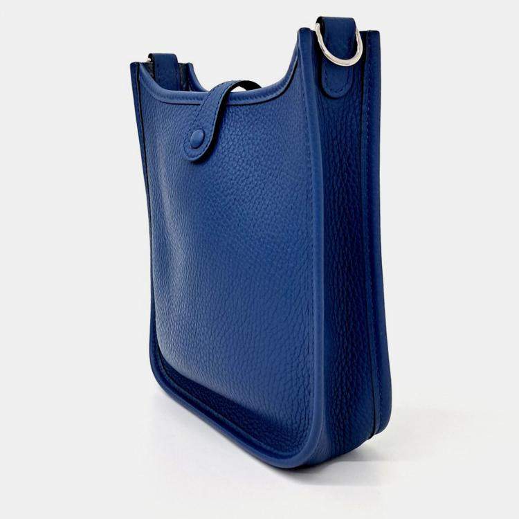 Pre Owned Hermes Blue Leather Evelyn 16