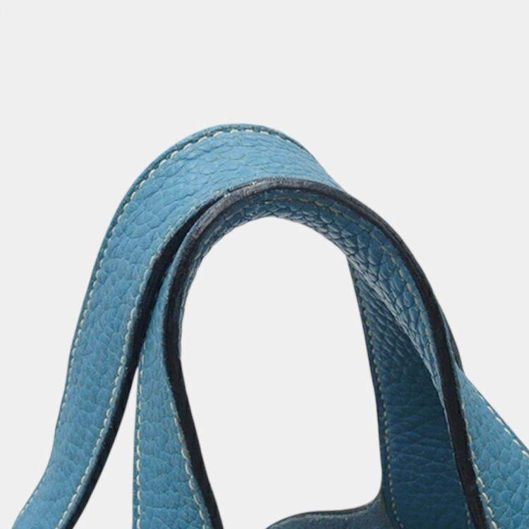 Pre Owned Hermes Blue Jean Clemence Picotin 18