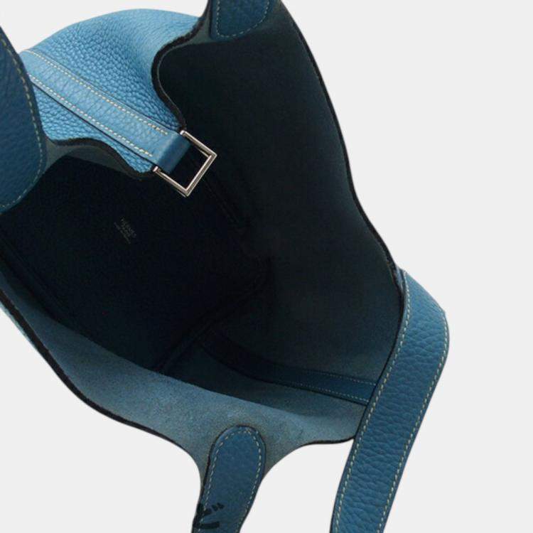 Pre Owned Hermes Blue Jean Clemence Picotin 18