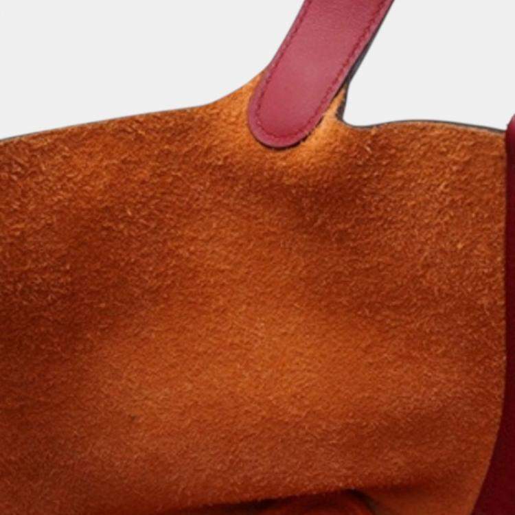 Pre Owned Hermes Orange, Rouge Grenat Bicolor Clemence and Swift Picotin Lock 18