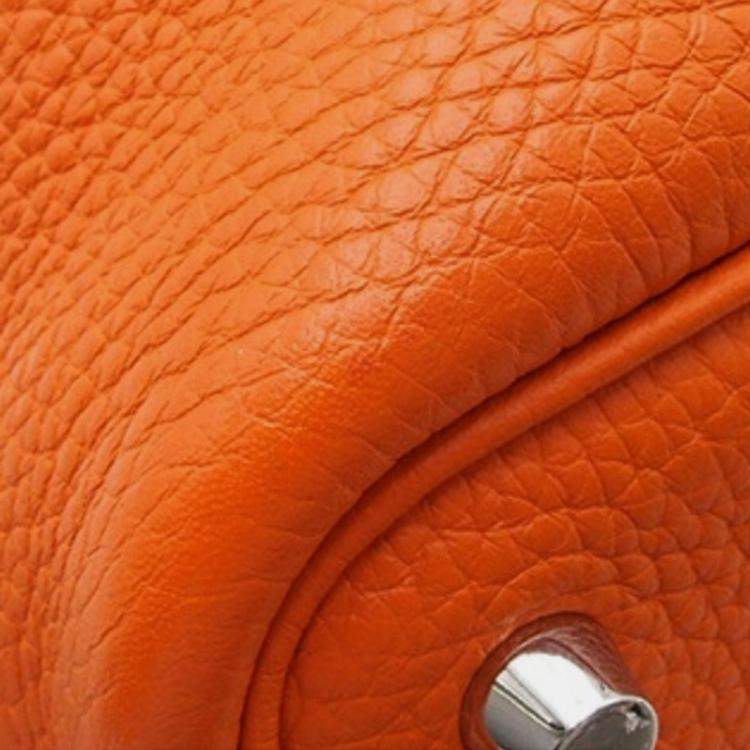 Pre Owned Hermes Orange, Rouge Grenat Bicolor Clemence and Swift Picotin Lock 18