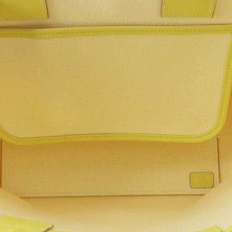 مملوكة مسبقًا Hermes Ecru, Citron, and Lime Sac Steeple 25 Yellow Toile Bag