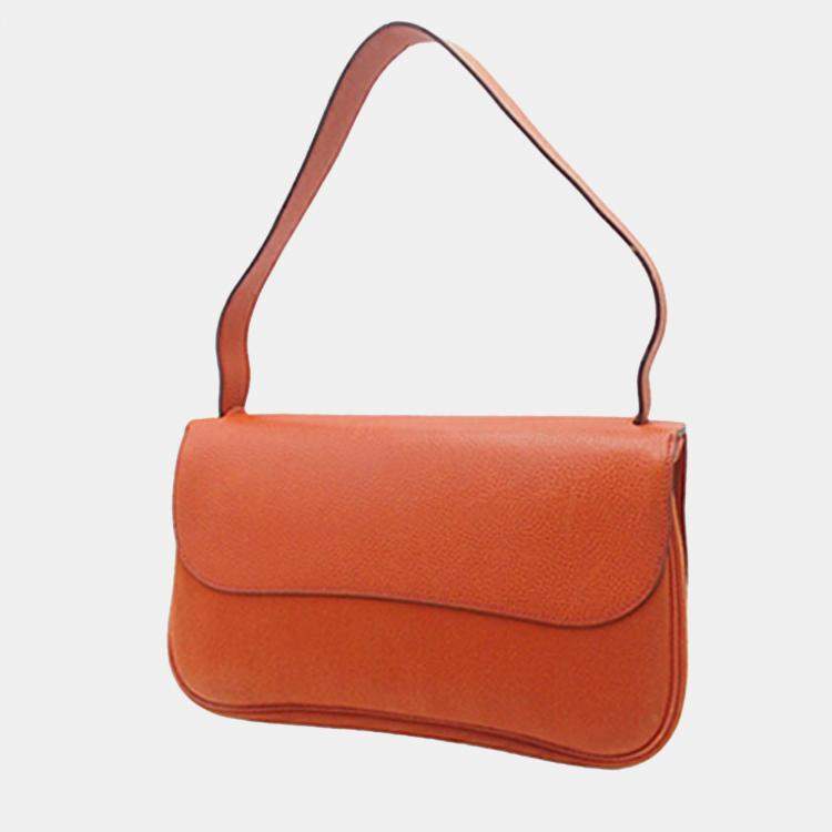 Pre Owned Hermes Potiron Vache Liege and Toile Sac Colorado MM