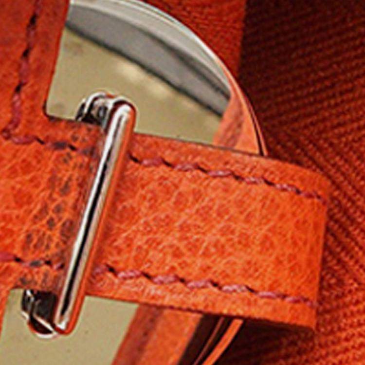 Pre Owned Hermes Potiron Vache Liege and Toile Sac Colorado MM