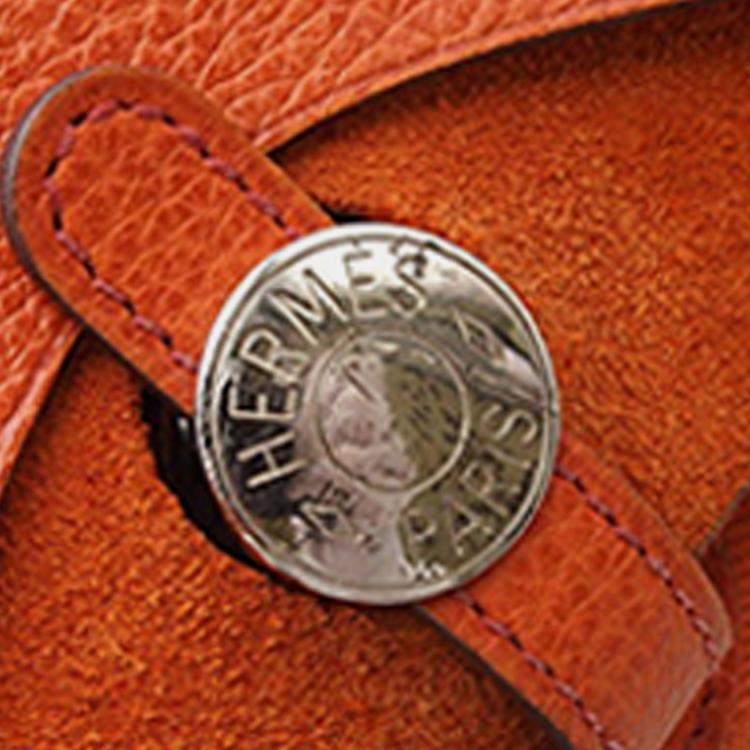 Pre Owned Hermes Potiron Vache Liege and Toile Sac Colorado MM