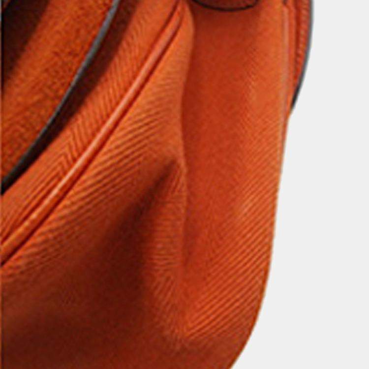 Pre Owned Hermes Potiron Vache Liege and Toile Sac Colorado MM