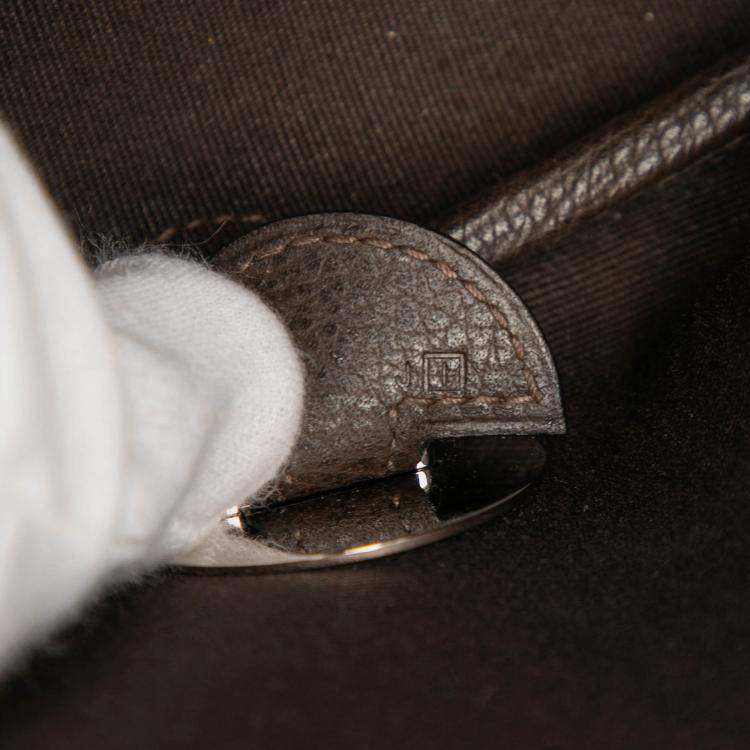 Pre Owned Hermes Brown Vache Liege and Toile Sac Colorado PM