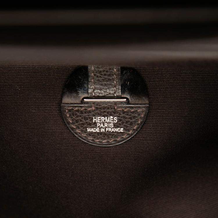 Pre Owned Hermes Brown Vache Liege and Toile Sac Colorado PM