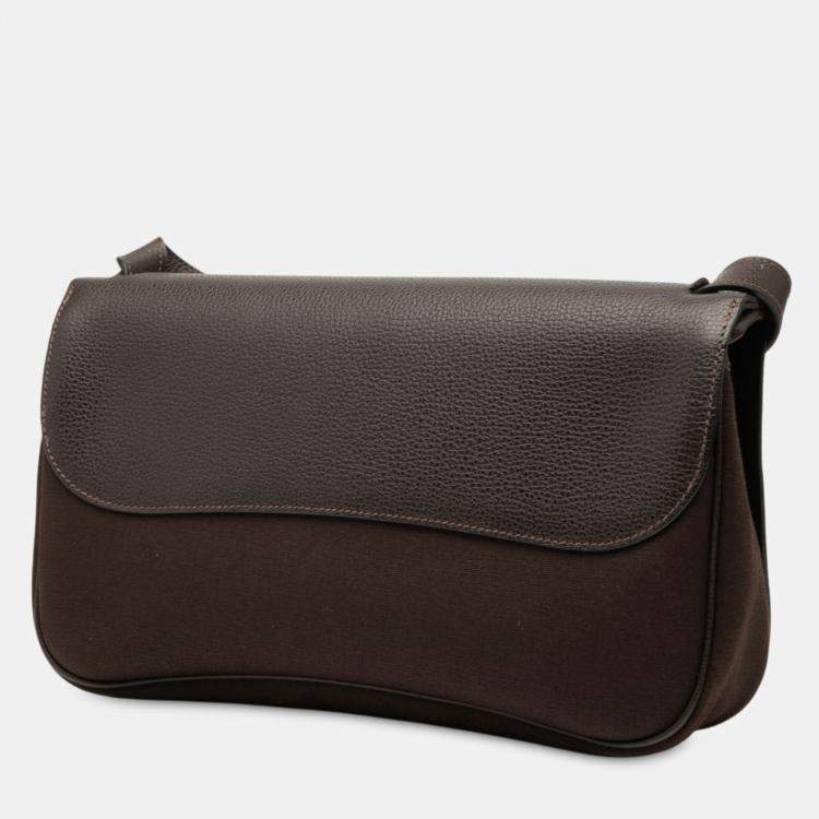 Pre Owned Hermes Brown Vache Liege and Toile Sac Colorado PM