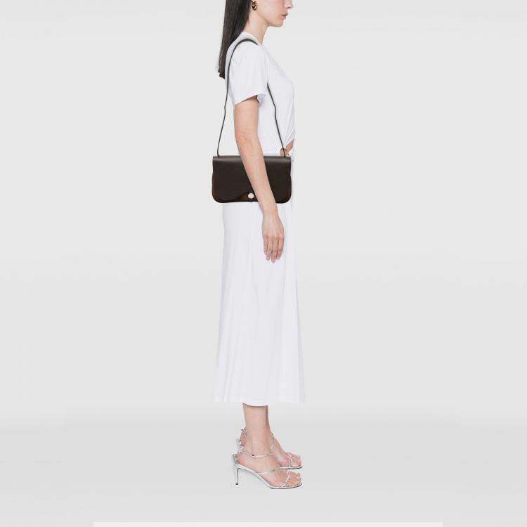 Pre Owned Hermes Brown Vache Liege and Toile Sac Colorado PM