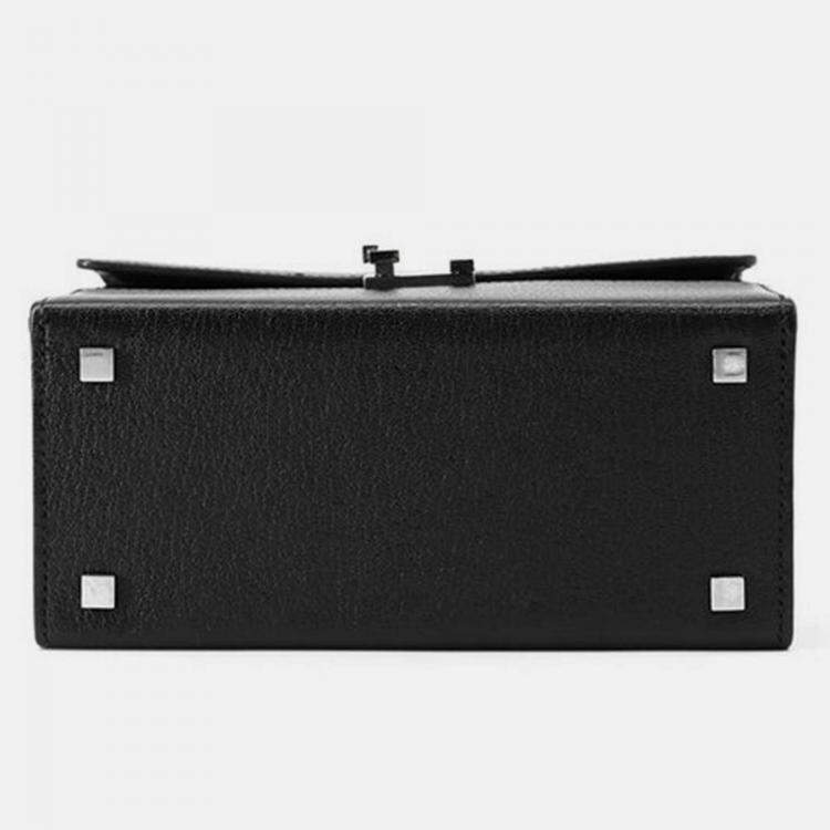 Pre Owned Hermes Cinetic 2Way Bag Black Chevre Myzore Goatskin