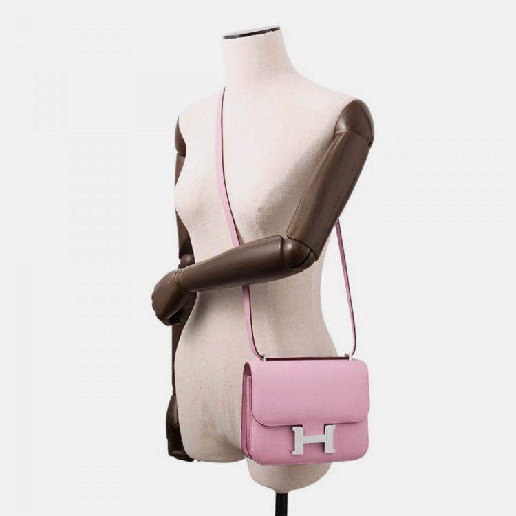 Pre Owned Hermes Constance 3 Miroir Mauve Sylvestre Epsom Size Mini