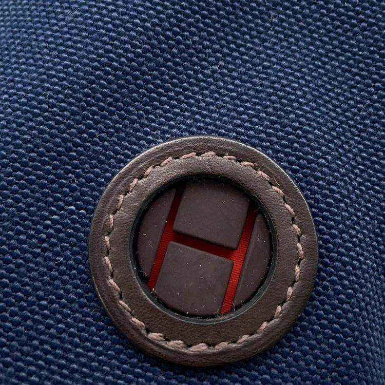 Pre Owned Hermes Dog Treat Pouch Navy Coating Canvas